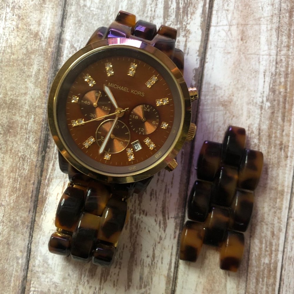 Michael Kors Watch MK 5216 Brown Tortoise Gold